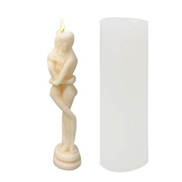 Imagem de vela silicone para casais, modelo abstrato 3D arte corporal humana para velas, moldes silicone para fazer velas 3D para o dia dos namorados, genéricos