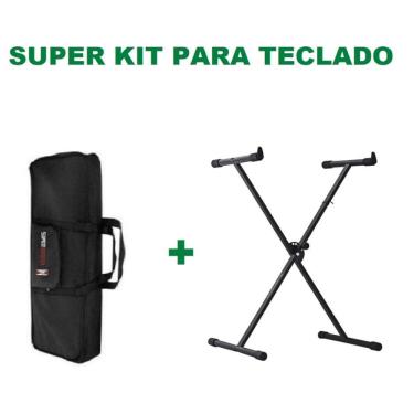 Imagem de Kit Suporte para Teclado em X ST200 Preto + Capa para Teclado Preta