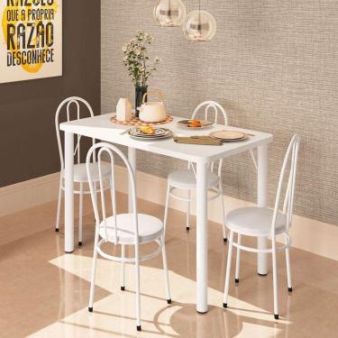 Imagem de conjunto de mesa de cozinha com 4 lugares roma branco