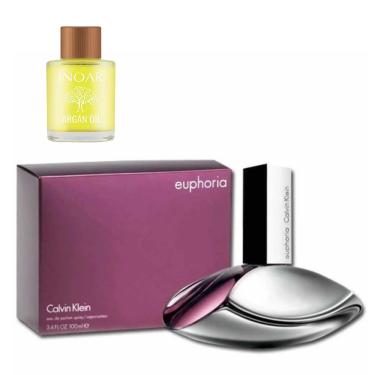 Imagem de Perfume Euphoria Calvin Klein edp Feminino 100ml Com Óleo de Tratamento Capilar Inoar Argan Oil - 7ml