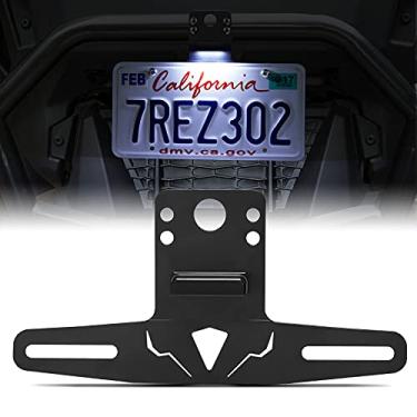 Imagem de Kemimoto ATV UTV Moldura de placa de licença para RZR Ranger General Maverick X3 Commander Defender Pro Outlander Renegade DS SXS 2017 2018 2019 2020 2021