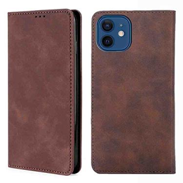 Imagem de BANLEI2U Capa de telefone tipo carteira para ALCATEL Lumos, capa fina de couro PU premium, antichoque, marrom escuro