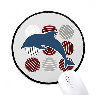 Imagem de DIYthinker Tapete redondo de desenho animado de golfinho ilustrado para mesa de escritório tapete redondo para computador