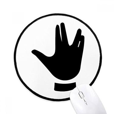 Imagem de Tapete de mouse de contorno preto padrão de gestos desktop escritório tapete redondo para computador