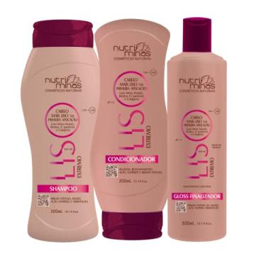 Imagem de Kit Liso Extremo Nutriminas Shampoo Cond e Finalizador 300ml