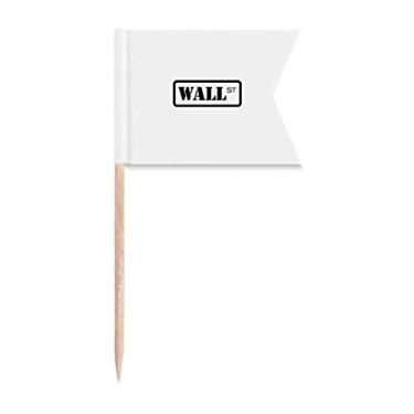 Imagem de Bandeiras de palito de dente com centro de transações financeiras para marcação de rotulagem para bolo de festa, comida e queijos