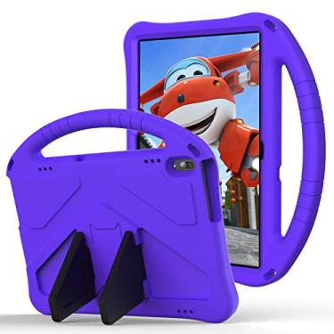 Imagem de Capa de tablet para Lenovo Tab M10 TB-X505X/F Case, para Lenovo Smart Tab M10 TB-X605F/Tab P10 TB-X705F/L, capa de tablet para capa infantil capa à prova de choque, alça de ombro (cor: roxo)