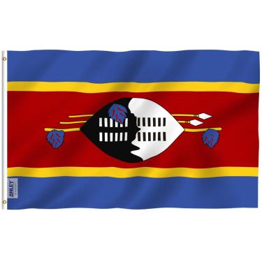 Imagem de ANLEY Fly Breeze 3x5 Feet Eswatini (Suazilândia) flag - Cores vivas e resistente ao desbotamento UV - Cabeçalho de lona e costura dupla - Bandeiras da Suazilândia Poliéster com ilhós