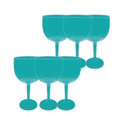 Imagem de Kit 6 Taças Gin Azul Tiffany Acrílico Poliestireno