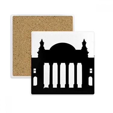 Imagem de Porta-copos quadrado de Berlim Reichstag da Alemanha, porta-copos, pedra isolante