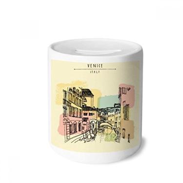 Imagem de DIYthinker Caixa de moedas de cerâmica com estampa de marco da alfândega da Itália Venice