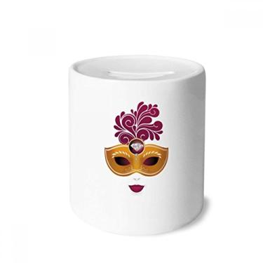 Imagem de DIYthinker Porta-moedas de cerâmica Carnaval de Veneza com cabeça de feminilidade, presente de cofrinho