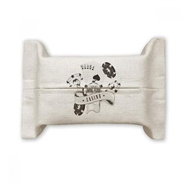 Imagem de Jogo de cartas com lascas, utensílios de jogos, padrão facial, capa de papel, saco de linho de algodão