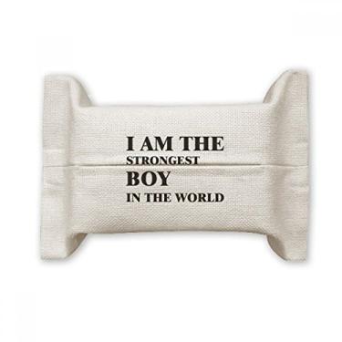 Imagem de I AmThe Strongest Boy Capa de papel para lenços faciais Bolsa de linho de algodão