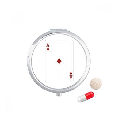 Imagem de Caixa de comprimidos Diamond A com estampa de cartas de baralho dispensador de remédios