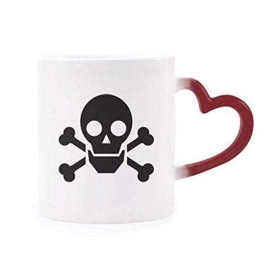 Imagem de Dangerous Chemical Frightful Circle Symbol Heat Sensitive Mug Red Color Changing Grés Cup