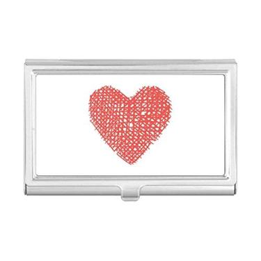 Imagem de Estojo para cartões de visita com desenho de grafite rosa para dia dos namorados