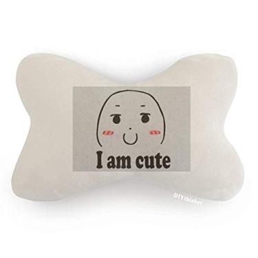 Imagem de DIYthinker Adorável almofada de apoio de cabeça com estampa de chat feliz para carro, decoração de pescoço