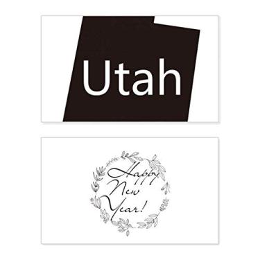 Imagem de Utah The United States Of America Mapa Festival Ano Novo Cartão de felicitações Bless Message Present