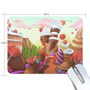 Imagem de Mouse pad My Daily Sweet Candy Land, 25 x 19 x 0,5 cm, base de borracha antiderrapante para jogos e escritório