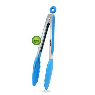 Imagem de Pinças de cozinha Walfos – Pinças de cozinha resistentes ao calor 248 °C, pontas de silicone espessas e sem BPA, ótimas para cozinhar, grelhar, girar, pinças de alimentos de 23 cm