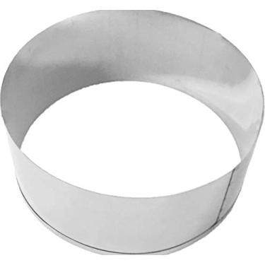Imagem de Aro Cortador Redondo Para Montar Bolo 15x10cm Em Inox Chicky