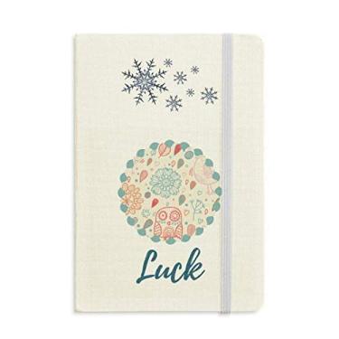 Imagem de Caderno de tinta para plantas com flores de coruja e flocos de neve para inverno