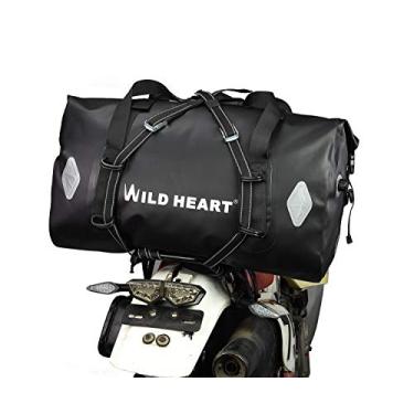 Imagem de WILD HEART 55L 66L 77L Saco Impermeável Alforge Para Moto Para Viagem Caminhadas,Motociclismo, Acampamento( Preto, 66L)