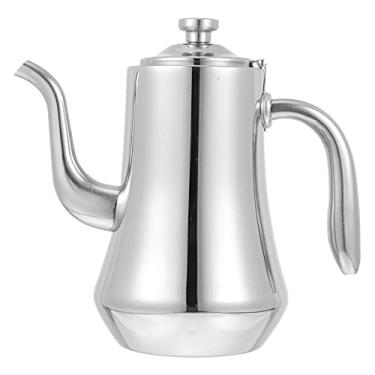 Imagem de 1 Unidade Chaleira Galheteiro Dispensador De Óleo Bule Inox Com Infusor De Leite Dispensador De Vinagre Cafeteira De Metal Gooseneck Aço Inoxidável Bico; Esquichar