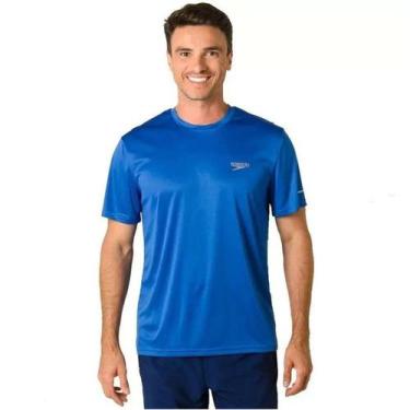 Imagem de Camiseta Speedo Basic Interlock Uv50 Masculina - Azul