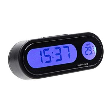 Imagem de KIMISS Car Clock Thermomete, 2 Em 1 LED Backlight Car Interior Decor Termômetro Relógio Car Dashboard Clock
