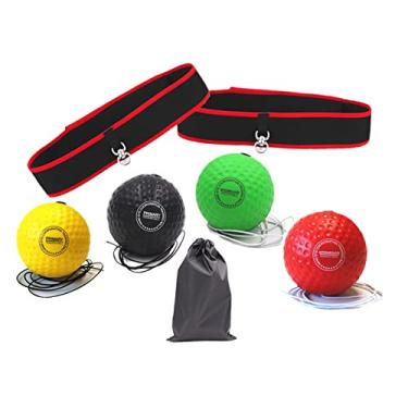 Imagem de UGPLM Ball Headband Set Boxing Ball Mma Boxing Equipment Punching Ball para Home Gym Mma Women Men Kids Adults, 2 Faixa de Cabeça 4 Bolas