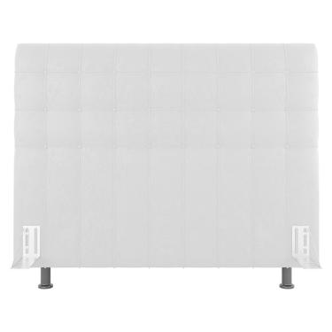 Imagem de Cabeceira Cama Box Casal King Size Dahlia 195cm Com Frame Sintético Branco - Abmaza