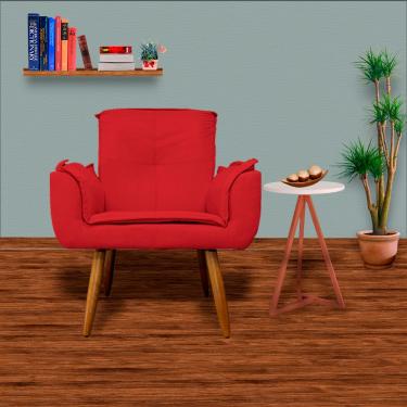 Imagem de Conjunto 2 Poltronas Estofadas Para Consultório Emília Plus Suede Vermelho - LM DECOR