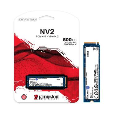 Imagem de SSD 500GB Kingston NV2, M.2 2280, NVMe PCIe 4.0 x4, Leitura 3500MB/s, Gravação 2100MB/s - SNV2S/500G