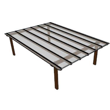 Imagem de Cobertura Policarbonato Alveolar 4,00m x 6,00m - Cristal 6mm