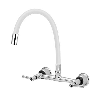 Imagem de Torneira Misturador Cozinha De Parede Gourmet Colorido 1/4v. Cor:Branco