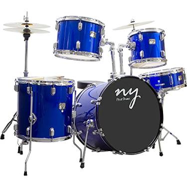 Imagem de Bateria Acústica 2T Cromada Azul com Banco NY-F1RST