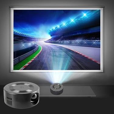 Imagem de Projetor portátil HD 1080P, pequeno projetor de filmes ao ar livre em nível de cinema Projetor de vídeo de filmes domésticos, mini projetor de filmes com interface USB e controle remoto para home offi