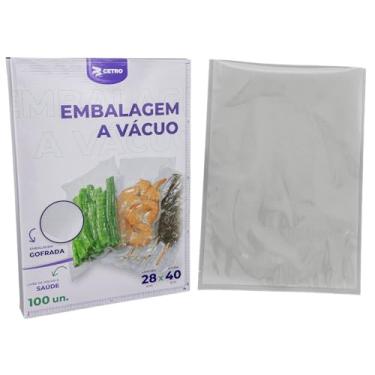 Imagem de Embalagem a Vácuo Gofrada Transparente 28x40cm - 100 Sacos Pré-Formados, Nylon Poli, 27 micras, Livre de BPA