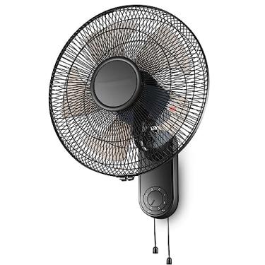 Imagem de Ventilador de parede doméstico ventiladores elétricos oscilantes restaurante dormitório mudo refrigerador de ar industrial verão 3 velocidades comerciais ventiladores resistentes, preto, 505 x 540 mm