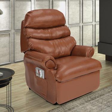 Imagem de Poltrona Reclinável Barão Império Estofados Couríssimo Império Estofados Pinhão