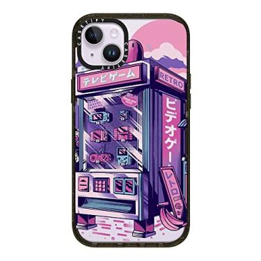 Imagem de CASETiFY Capa Impact para iPhone 14 Plus [4X testado contra quedas de grau militar/proteção contra quedas de 2,5 metros] - Máquina de venda automática retrô - Preto brilhante