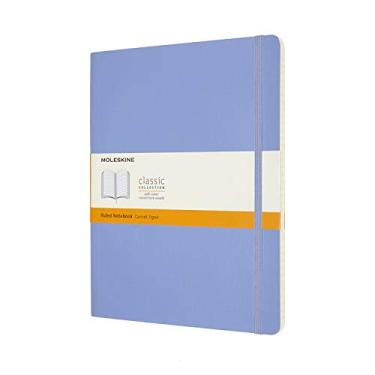 Imagem de Caderno Moleskine QP621B42, caderno clássico, capa macia, pautada, tamanho GG, azul hidratação