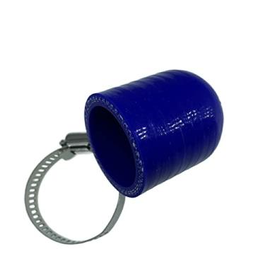 Imagem de Bekelan Tampa de refrigeração universal de silicone reforçada azul de 32 mm com braçadeira para aquecedor de bypass, kit de tampa protetora de porta de água a vácuo