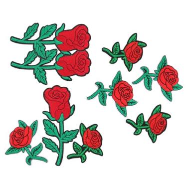 Imagem de Operitacx 9 Unidades Adesivos de pano remendo para roupas ferro em apliques de flores decoração criatividade vestidos canteiro de rosas costurar no remendo Pano bordado decorar calça tecido