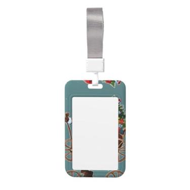 Imagem de Muitos presentes de Natal leves para transportar, suporte de identificação de cordão, capa protetora de crachá de nome, resistente à corrosão, design de capa deslizante para proteger seus cartões