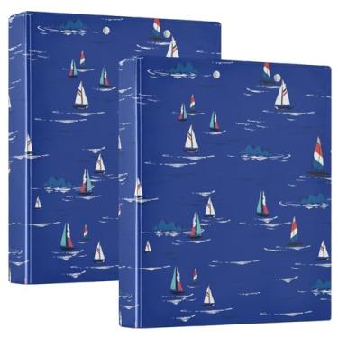 Imagem de Fichários de caderno Tropical em azul marinho de 2,5 cm e 3,5 cm, fichários para caderno de três anéis com bolsos, pacote com 1/2 fichário de escritório, 200 folhas