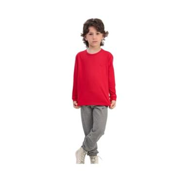 Imagem de Camiseta Tee básica Vermelha manga longa Biogás (BR, Idade, 8 Anos, Regular, Vermelho)