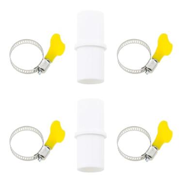 Imagem de DGZZI 2 conjuntos de conector de drenagem, adaptador de extensão, lavadora, mangueira de extensão de drenagem, braçadeira de aço inoxidável, adequada para máquina de lavar e mangueira de lava-louças